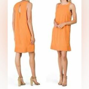for Cynthia linen blend coral dress NWOT